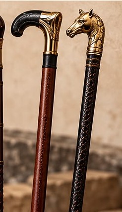 Leather-Wrapped Walking Stick (illustrative image)